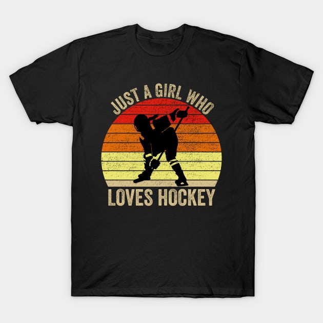Just A Girl Who Loves Hockey Ice Hockey Girl T-Shirt by DragonTees